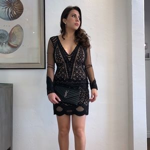 Studding mini evening dress